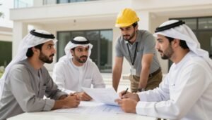 متابعة مشروع شركة مقاولات مع العميل